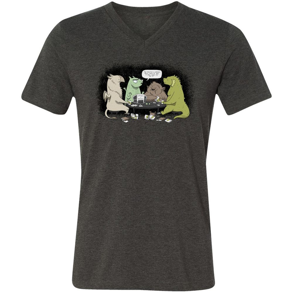 Unisex V-Neck T-Shirt - SD7TTJE3 - Dark Grey Heather - 8