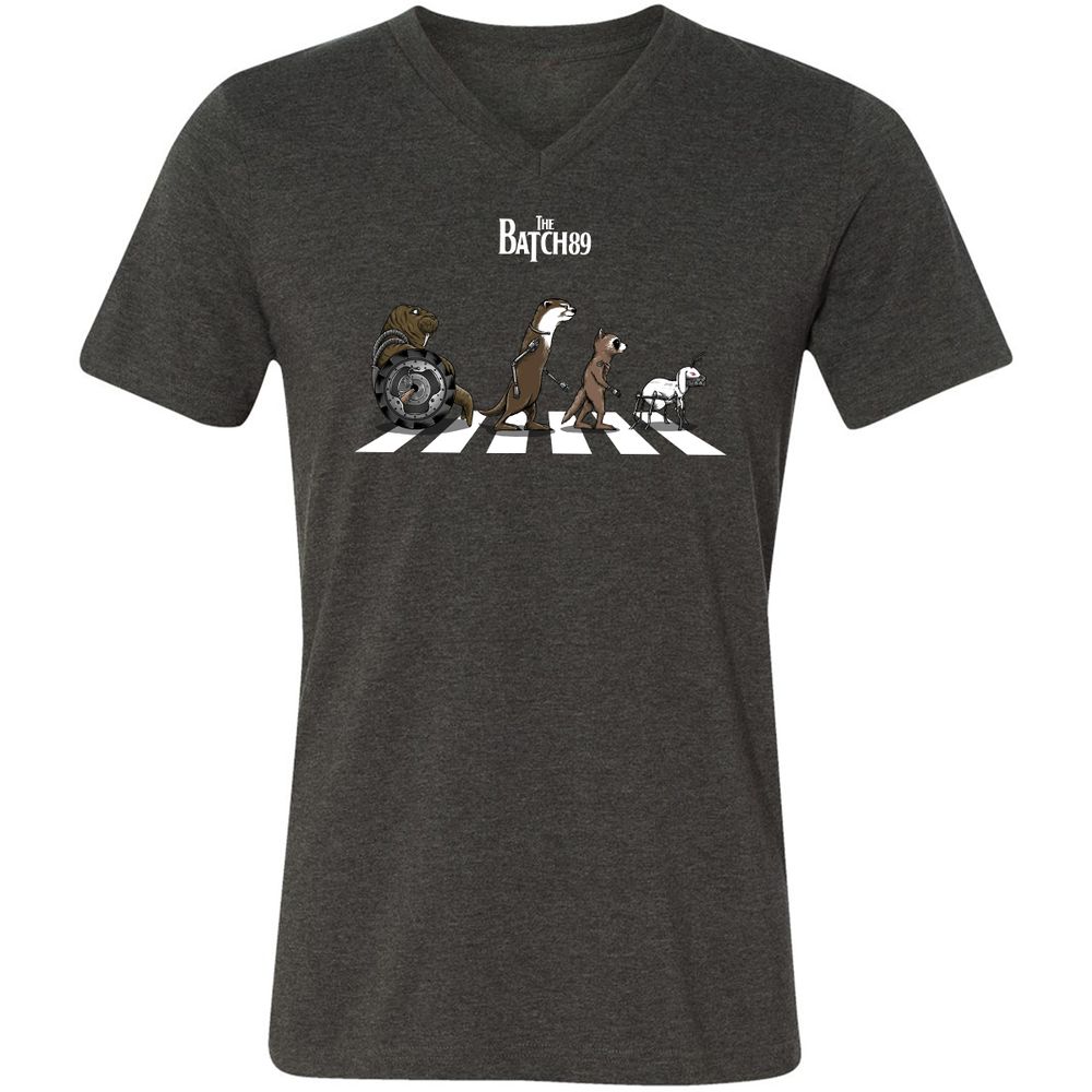 Unisex V-Neck T-Shirt - 8LQ1188B - Dark Grey Heather - 8