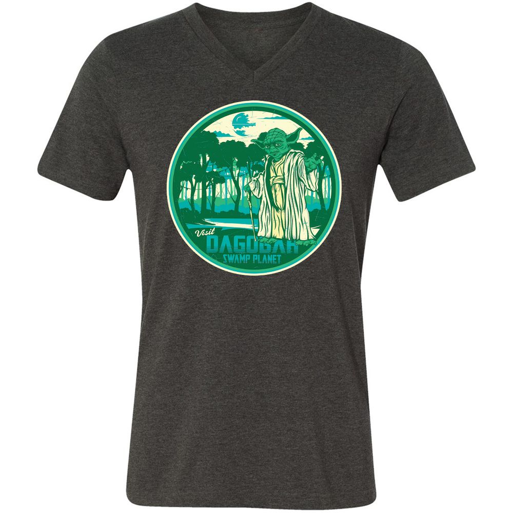 Unisex V-Neck T-Shirt - AS6XKND5 - Dark Grey Heather - 8