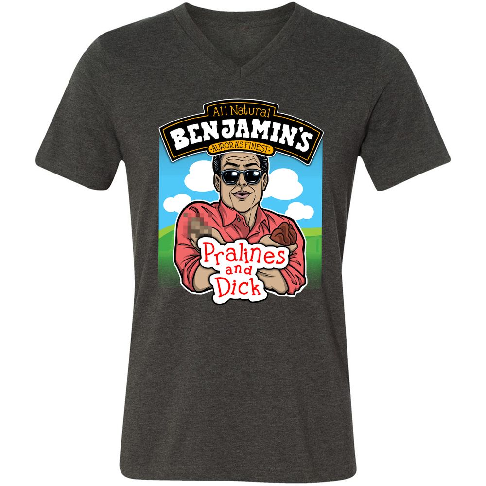 Unisex V-Neck T-Shirt - PN6APKQX - Dark Grey Heather - 8