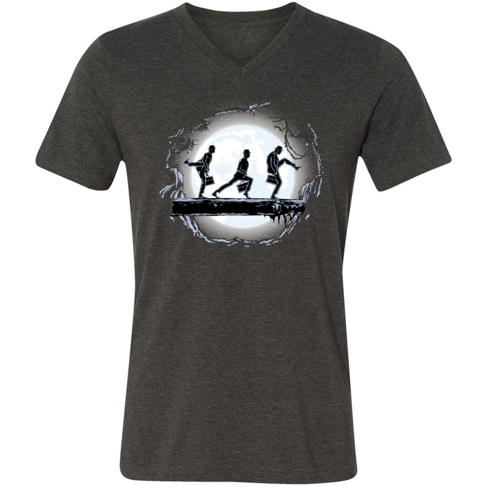 Unisex V-Neck T-Shirt - FXM7SQU2 - Dark Grey Heather - 8