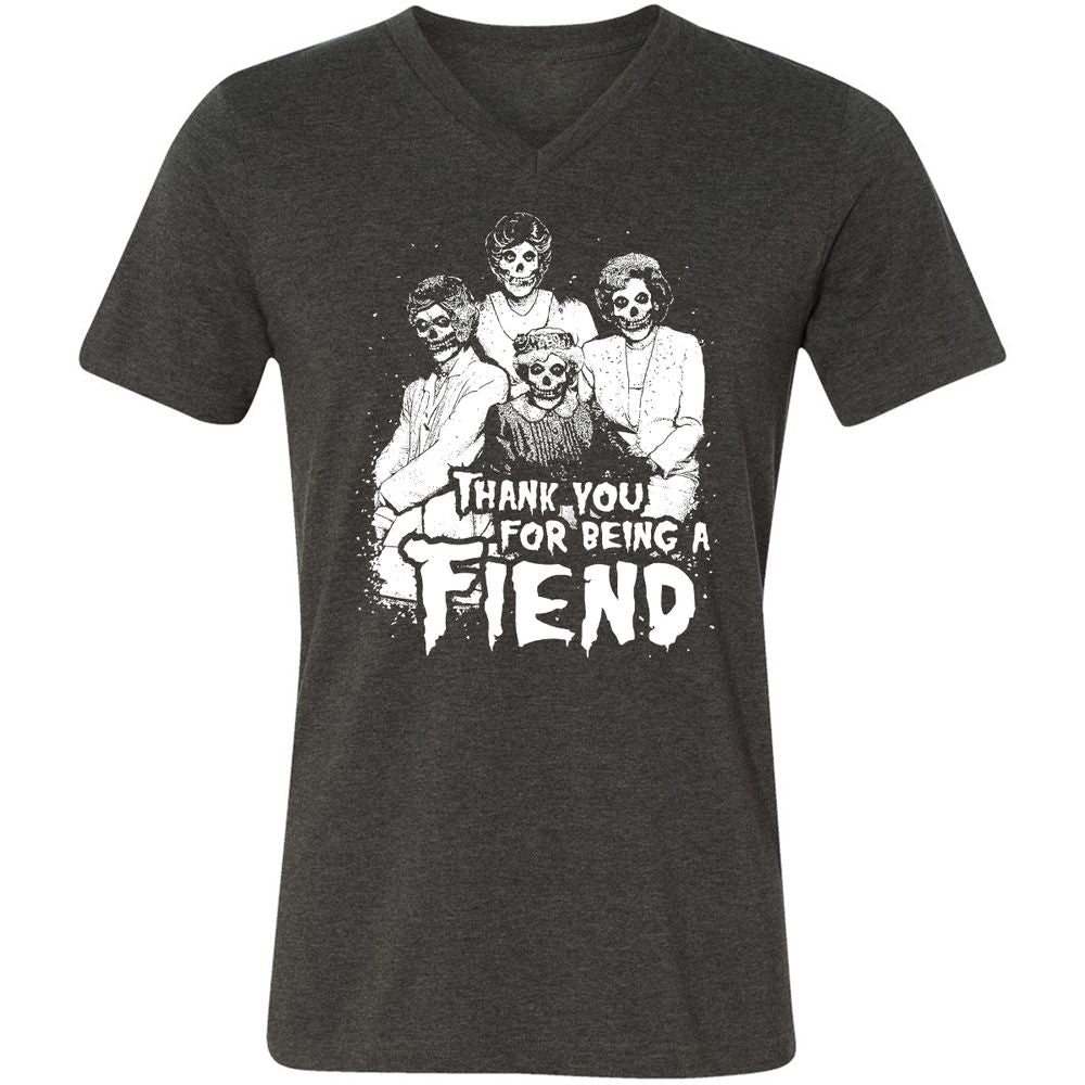 Unisex V-Neck T-Shirt - CGZV5FU6 - Dark Grey Heather - 8