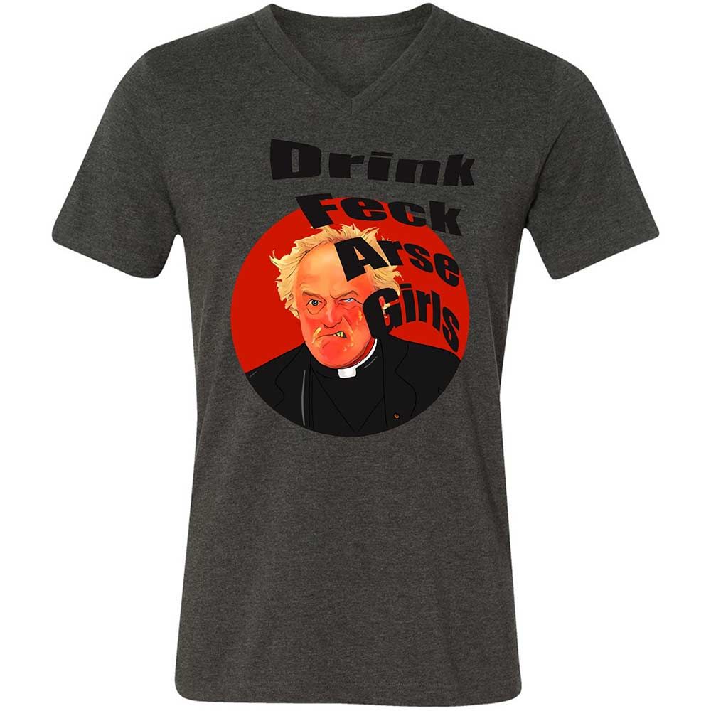 Unisex V-Neck T-Shirt - HTFWXHSP - Dark Grey Heather - 8