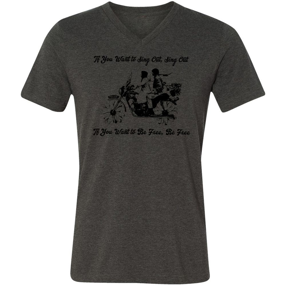 Unisex V-Neck T-Shirt - KY3AED8C - Dark Grey Heather - 8