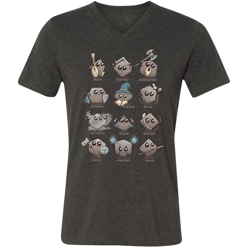 Unisex V-Neck T-Shirt - G47TRSMS - Dark Grey Heather - 8