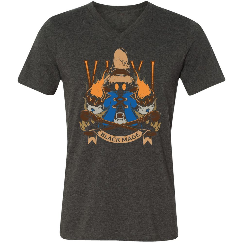 Unisex V-Neck T-Shirt - B7JLPEVA - Dark Grey Heather - 8