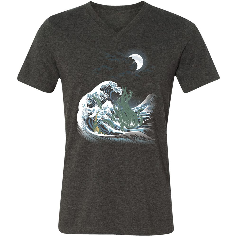 Unisex V-Neck T-Shirt - WS61455L - Dark Grey Heather - 8