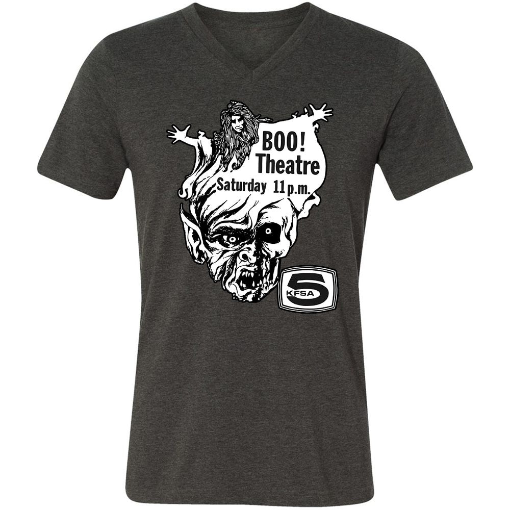 Unisex V-Neck T-Shirt - KUSMZXZT - Dark Grey Heather - 8