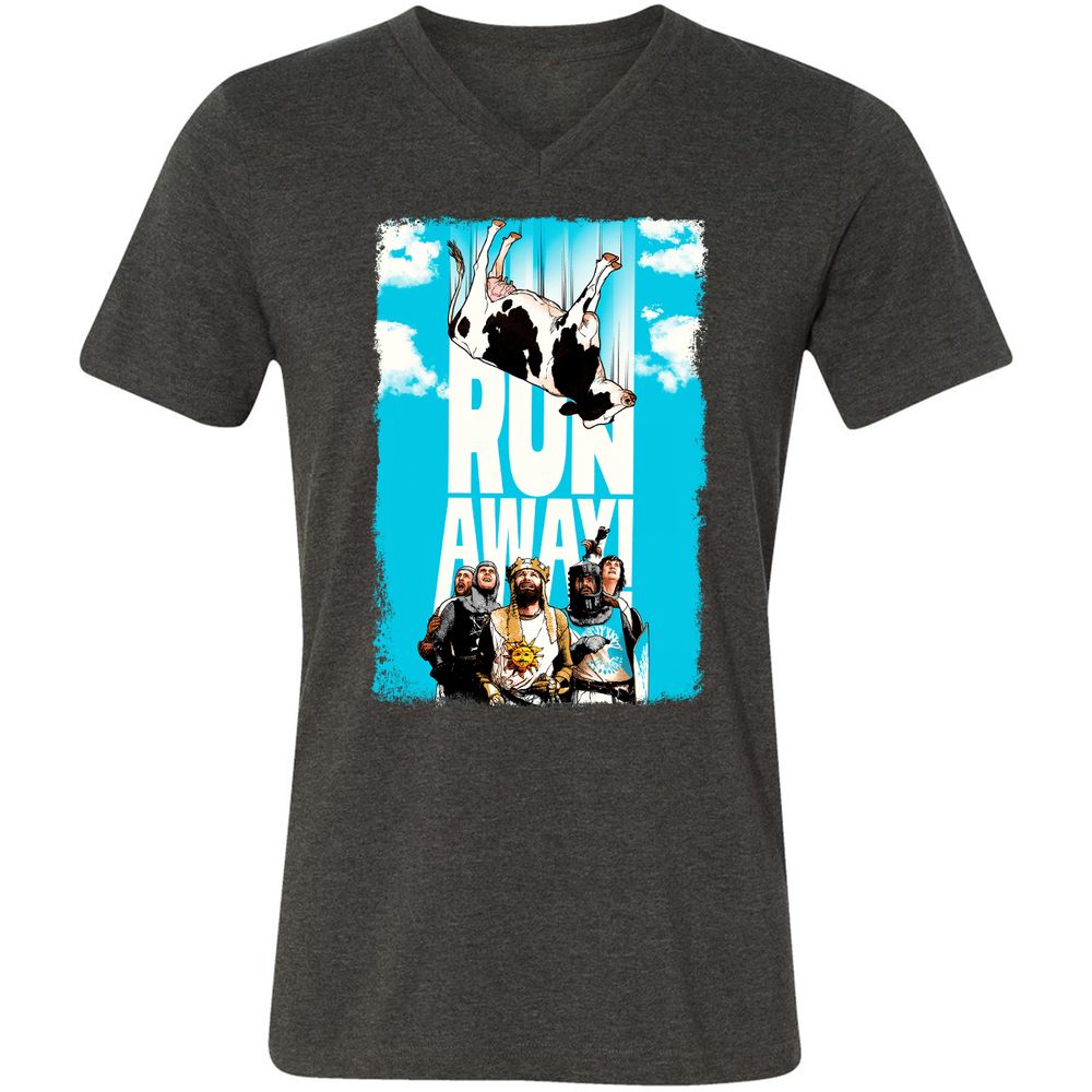 Unisex V-Neck T-Shirt - HV4JJQPW - Dark Grey Heather - 8