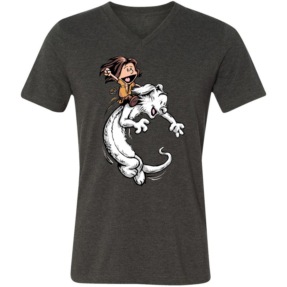 Unisex V-Neck T-Shirt - JDGT97T6 - Dark Grey Heather - 8