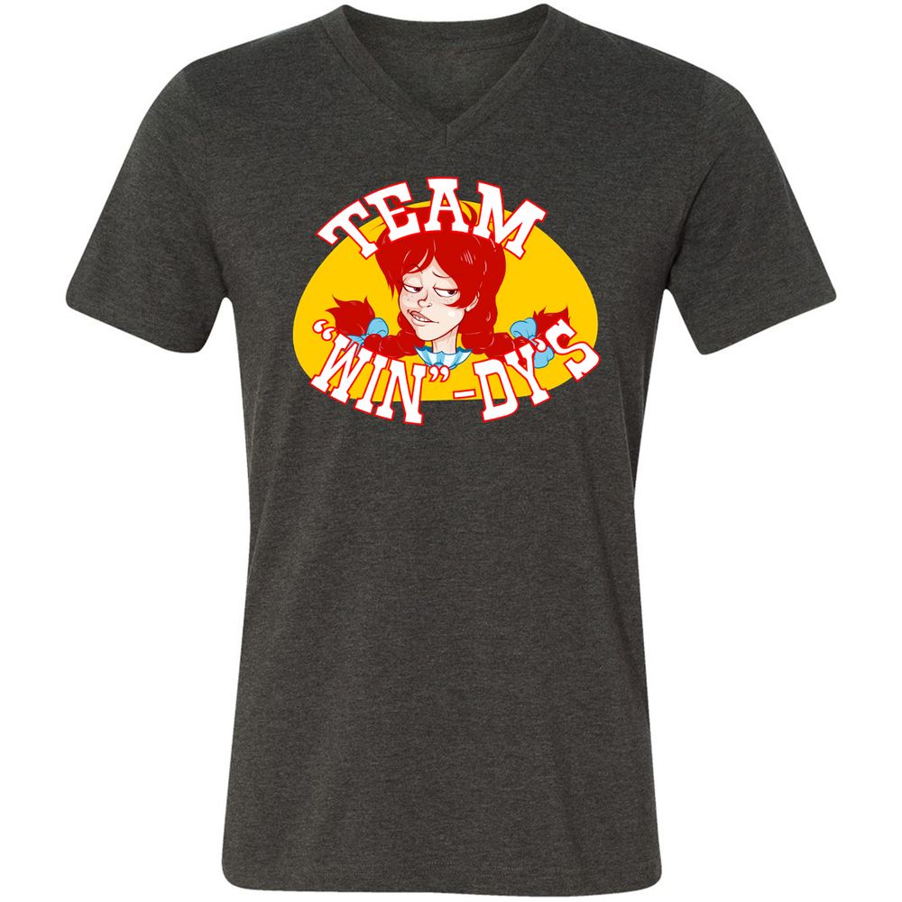 Unisex V-Neck T-Shirt - K9EUERJX - Dark Grey Heather - 8