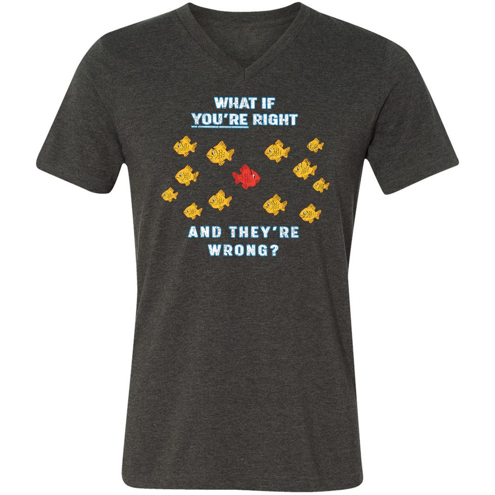 Unisex V-Neck T-Shirt - E7SCPC8Z - Dark Grey Heather - 8