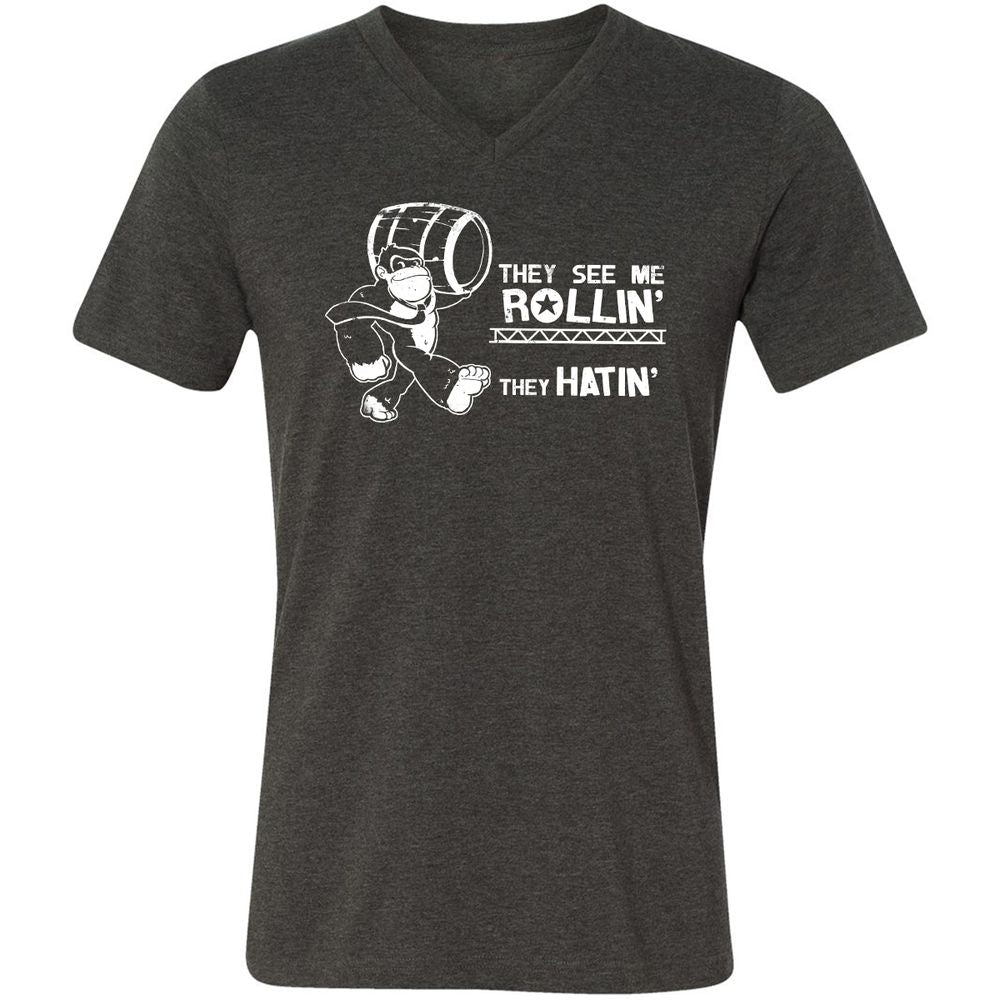 Unisex V-Neck T-Shirt - 9G341W7T - Dark Grey Heather - 8