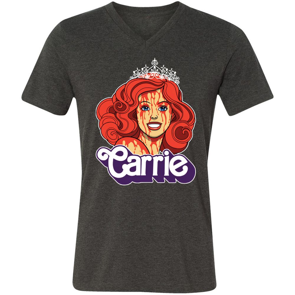 Unisex V-Neck T-Shirt - L96CBNHK - Dark Grey Heather - 8