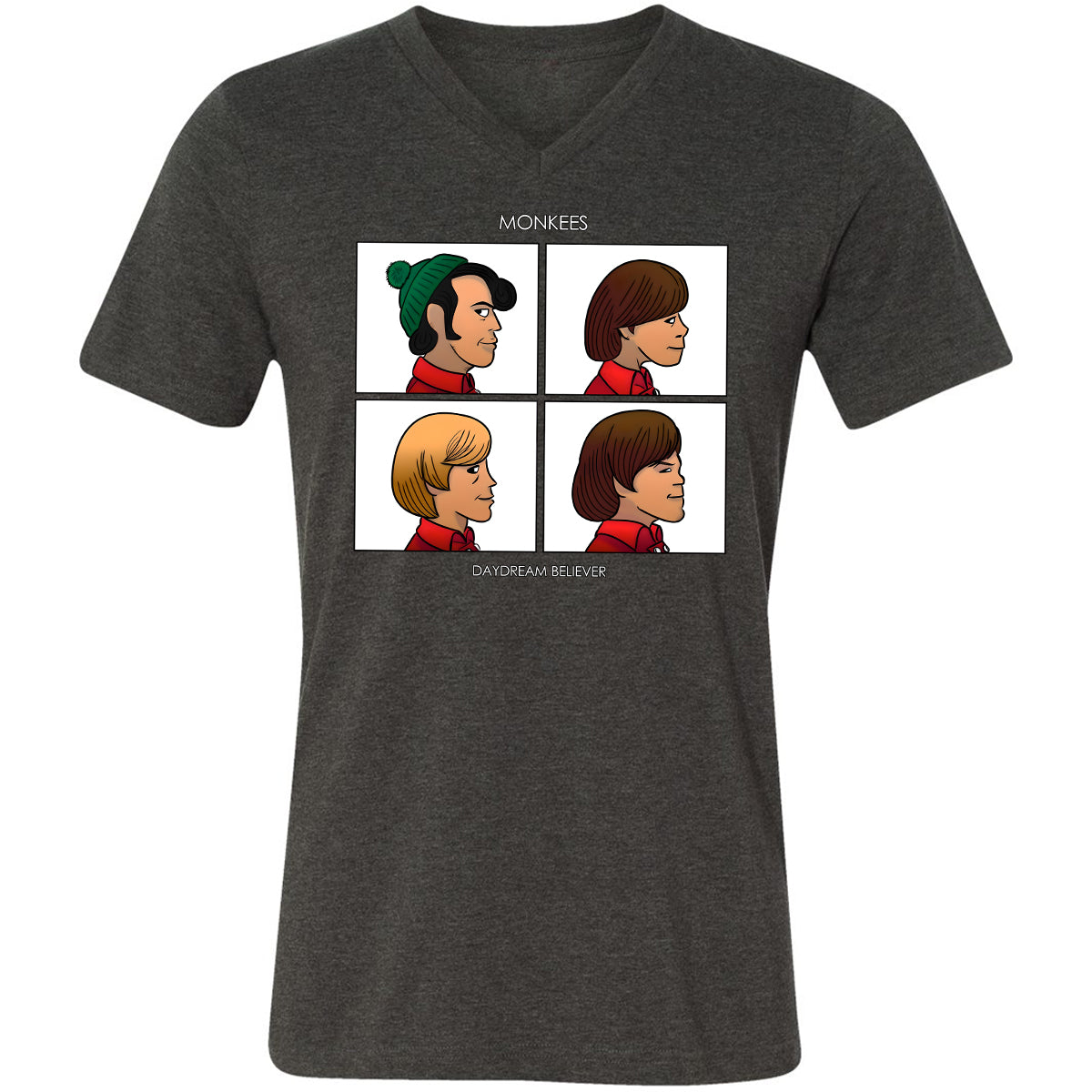 Unisex V-Neck T-Shirt - CM7UKVFY - Dark Grey Heather - 8