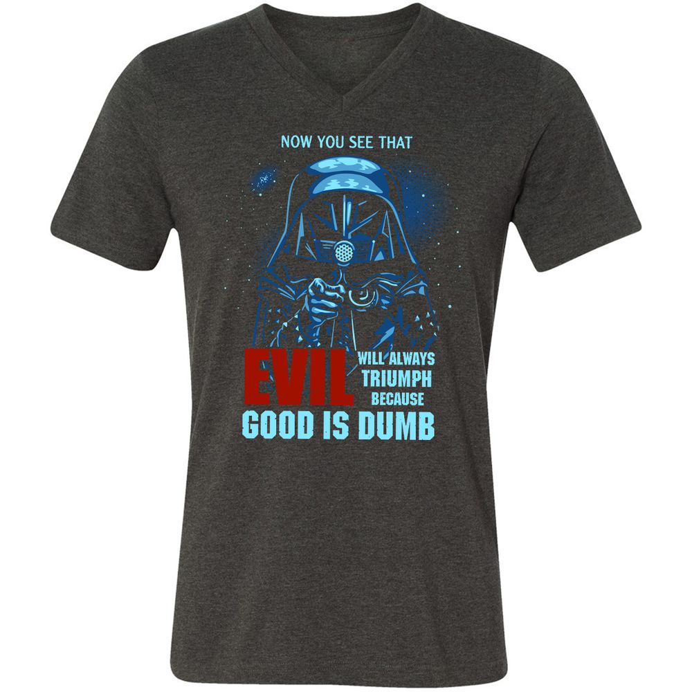 Unisex V-Neck T-Shirt - TVYWLEPL - Dark Grey Heather - 8