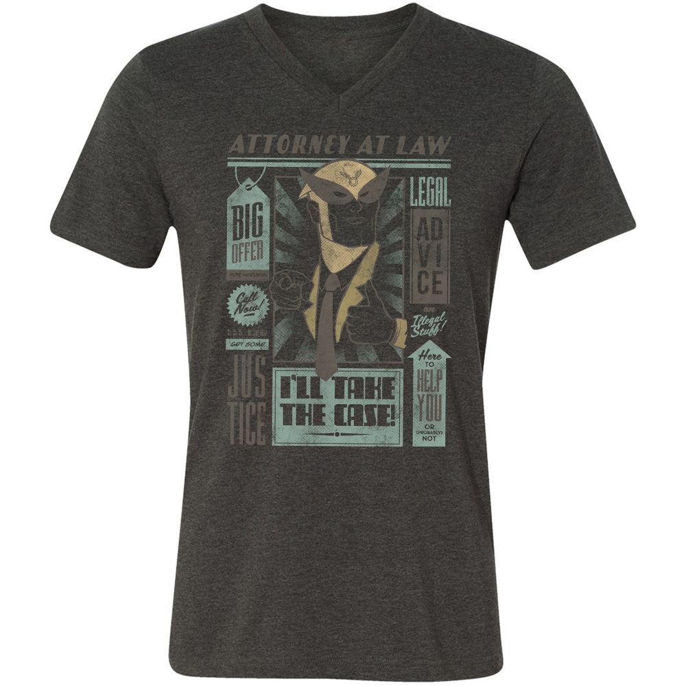 Unisex V-Neck T-Shirt - 7T4FBEZ7 - Dark Grey Heather - 8