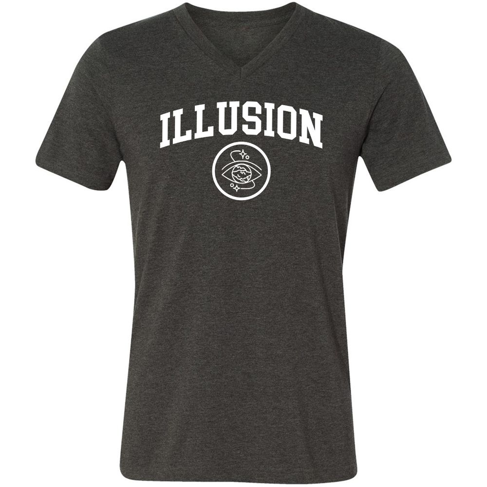 Unisex V-Neck T-Shirt - LVLZUA9Q - Dark Grey Heather - 8