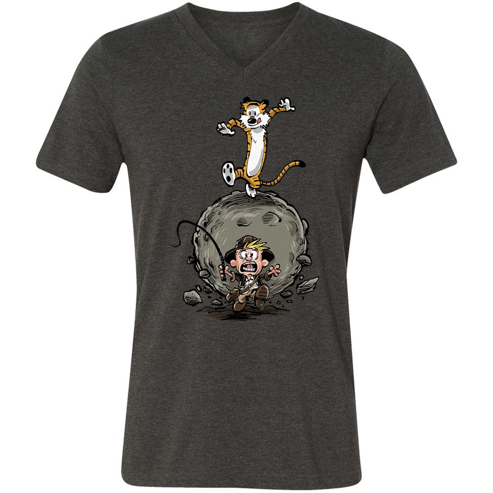 Unisex V-Neck T-Shirt - Y27DQTJR - Dark Grey Heather - 8