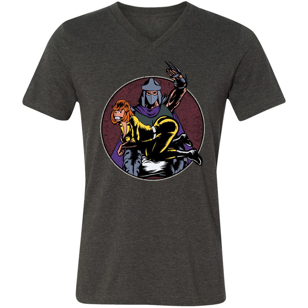 Unisex V-Neck T-Shirt - P4GC758K - Dark Grey Heather - 8