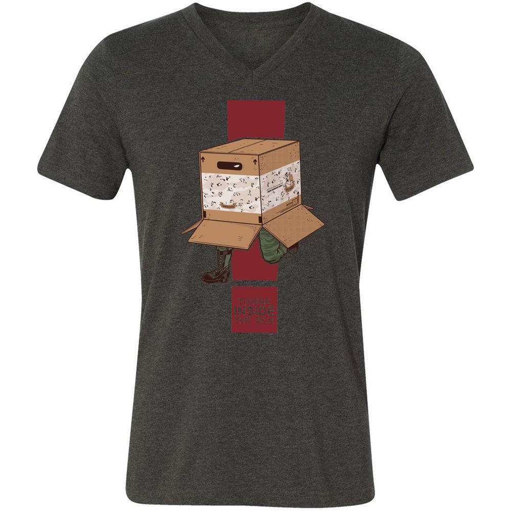 Unisex V-Neck T-Shirt - 7ESS9F1M - Dark Grey Heather - 8
