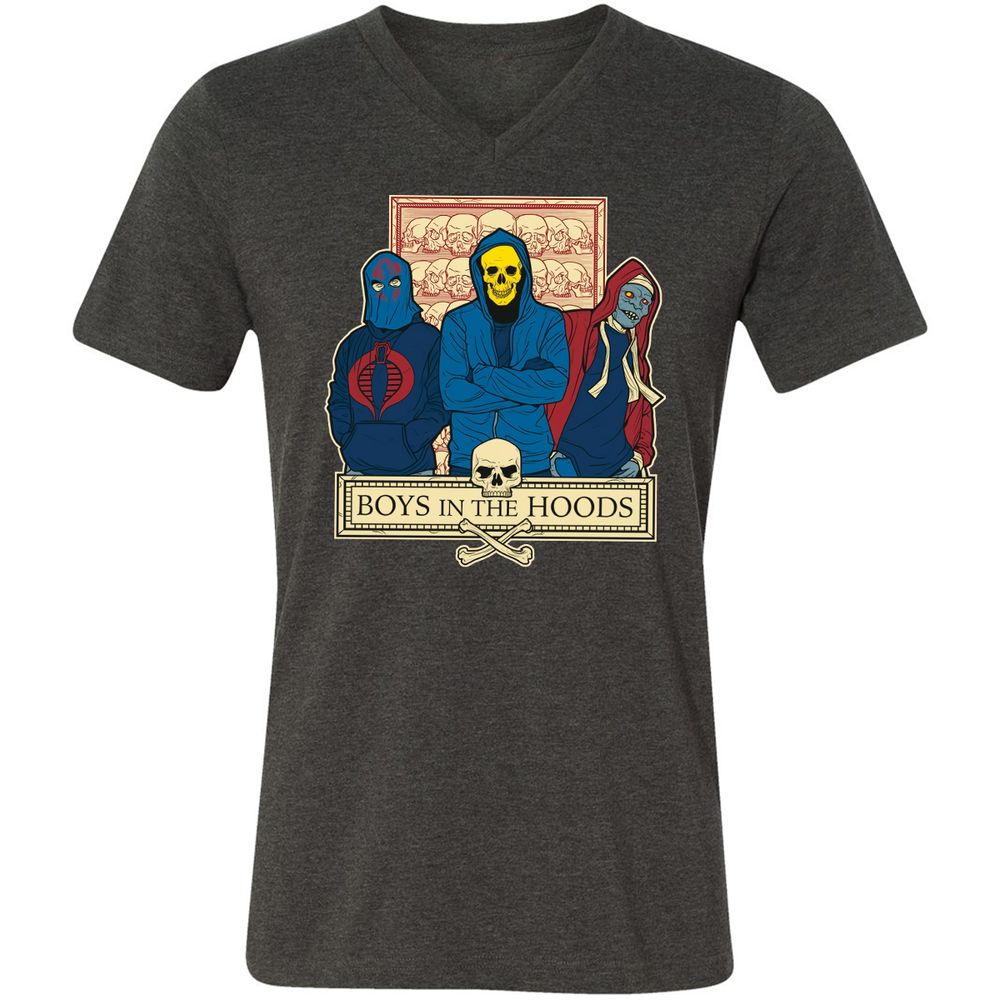 Unisex V-Neck T-Shirt - US8VPAP7 - Dark Grey Heather - 8