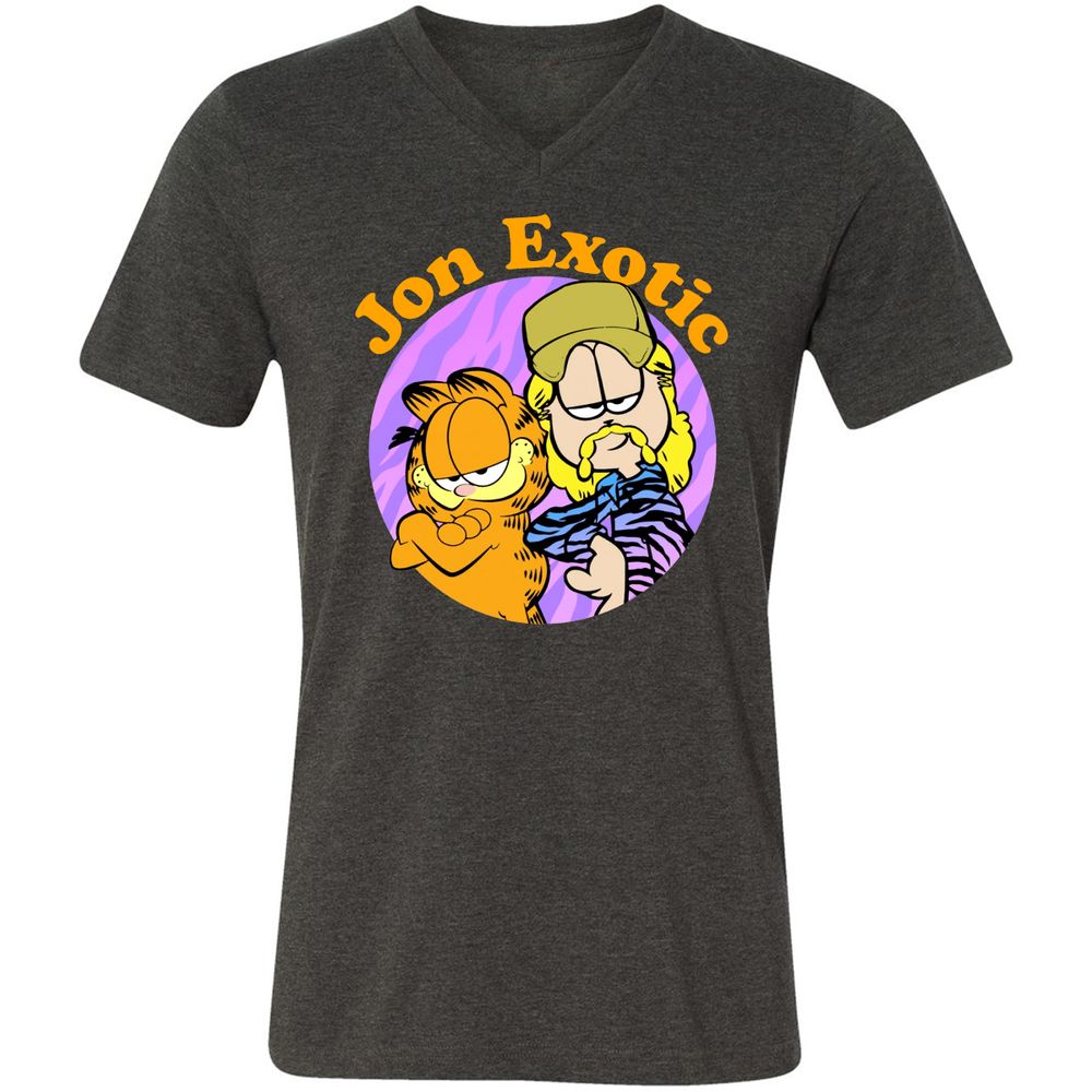 Unisex V-Neck T-Shirt - A4XWUCL1 - Dark Grey Heather - 8