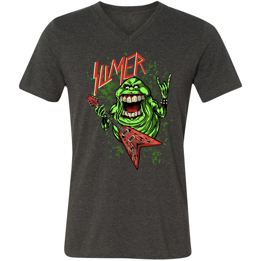 Unisex V-Neck T-Shirt - 2LWM6E55 - Dark Grey Heather - 8