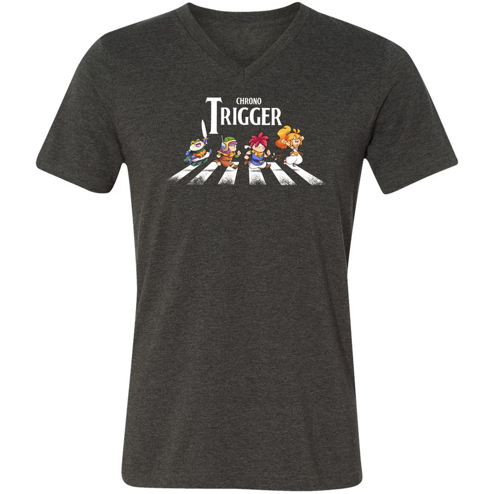 Unisex V-Neck T-Shirt - A8PS1XJ5 - Dark Grey Heather - 8