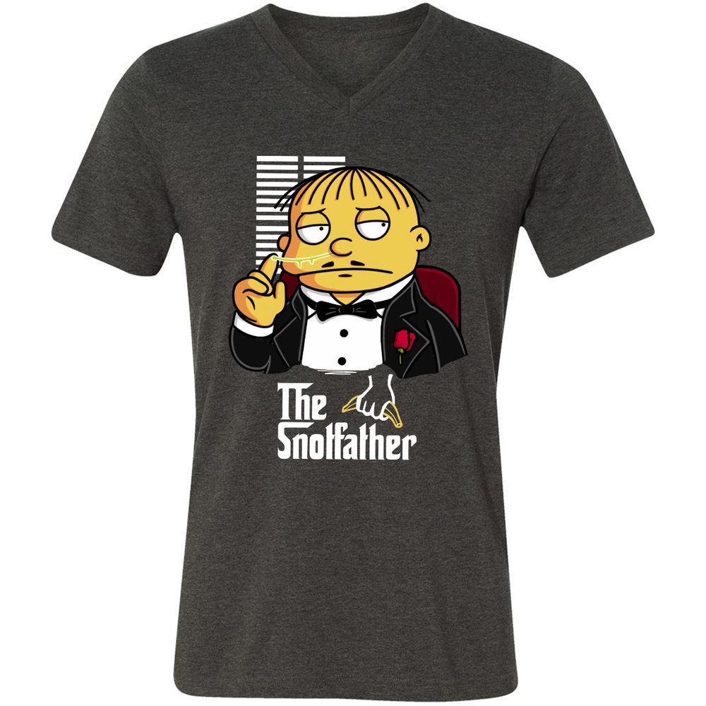Unisex V-Neck T-Shirt - 6ZTY1BVM - Dark Grey Heather - 8