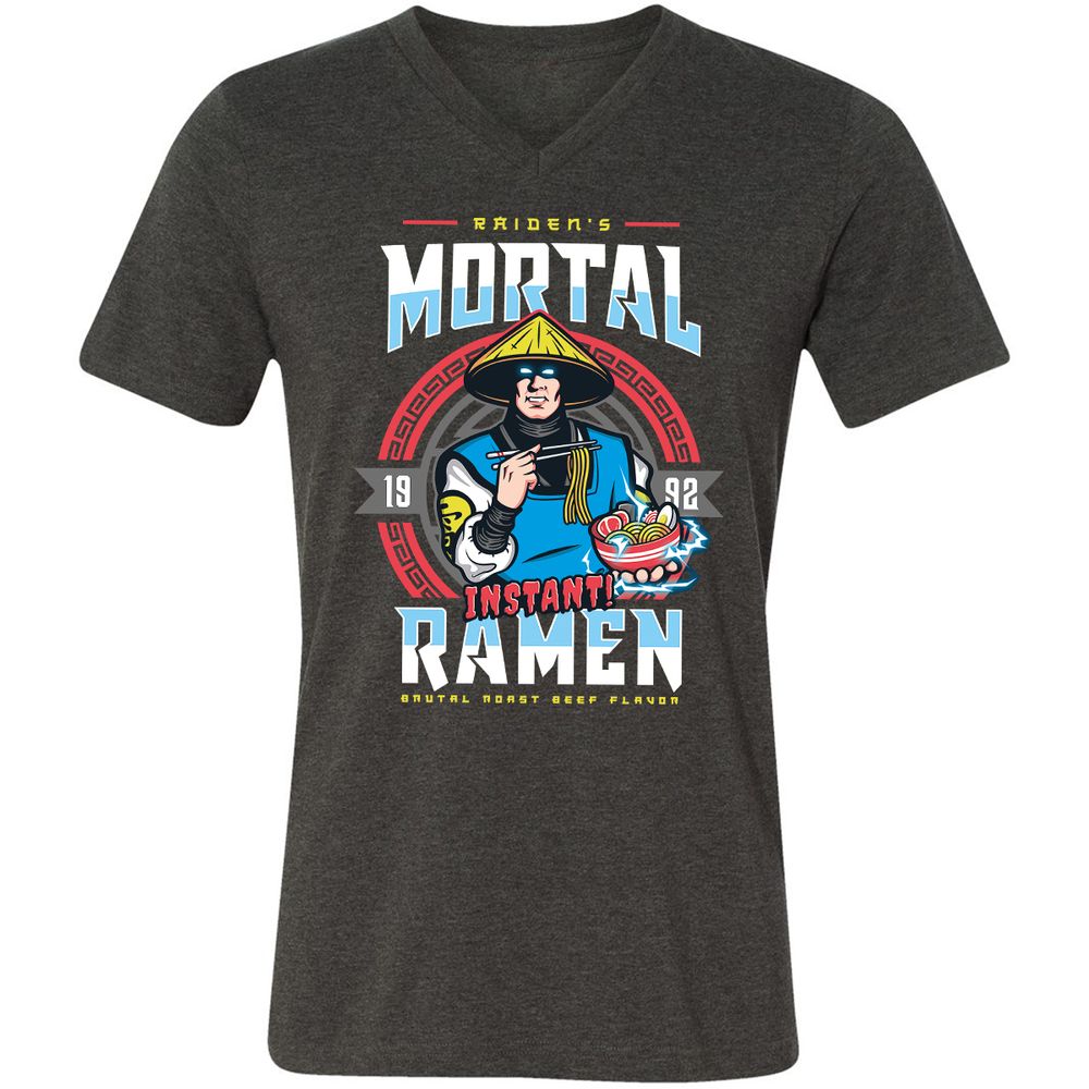 Unisex V-Neck T-Shirt - FFD3AUKJ - Dark Grey Heather - 8