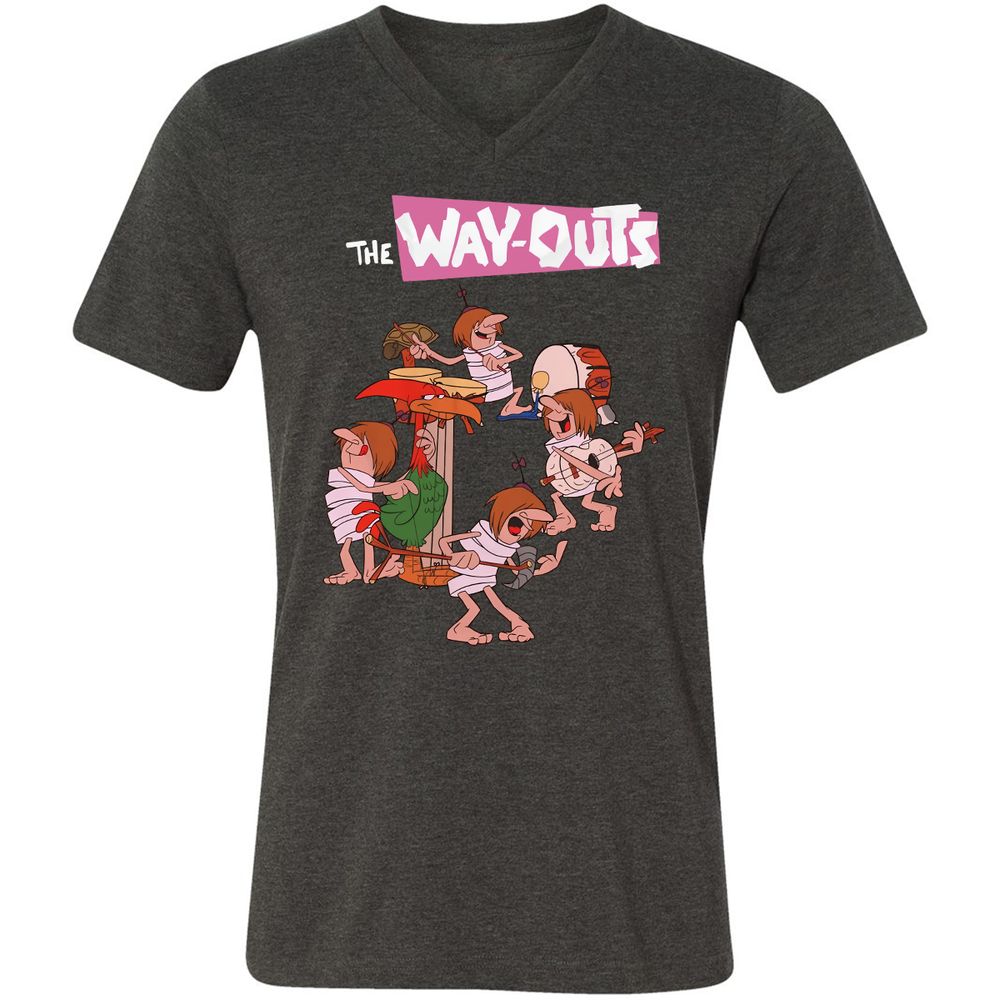 Unisex V-Neck T-Shirt - KMYB6ZJQ - Dark Grey Heather - 8