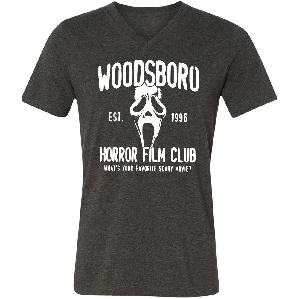 Unisex V-Neck T-Shirt - 7YXQZTRD - Dark Grey Heather - 8