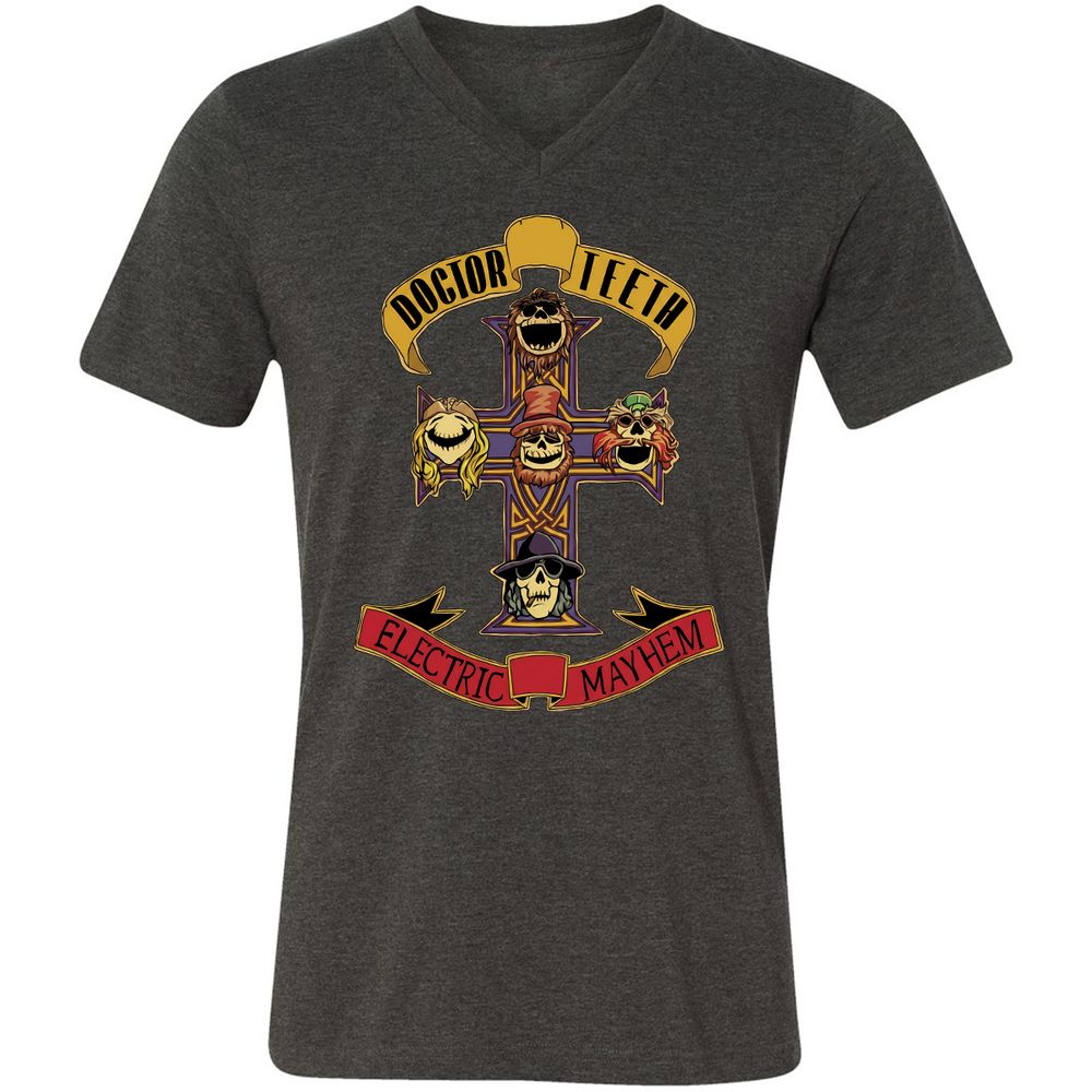 Unisex V-Neck T-Shirt - FYJ7Z9G5 - Dark Grey Heather - 8