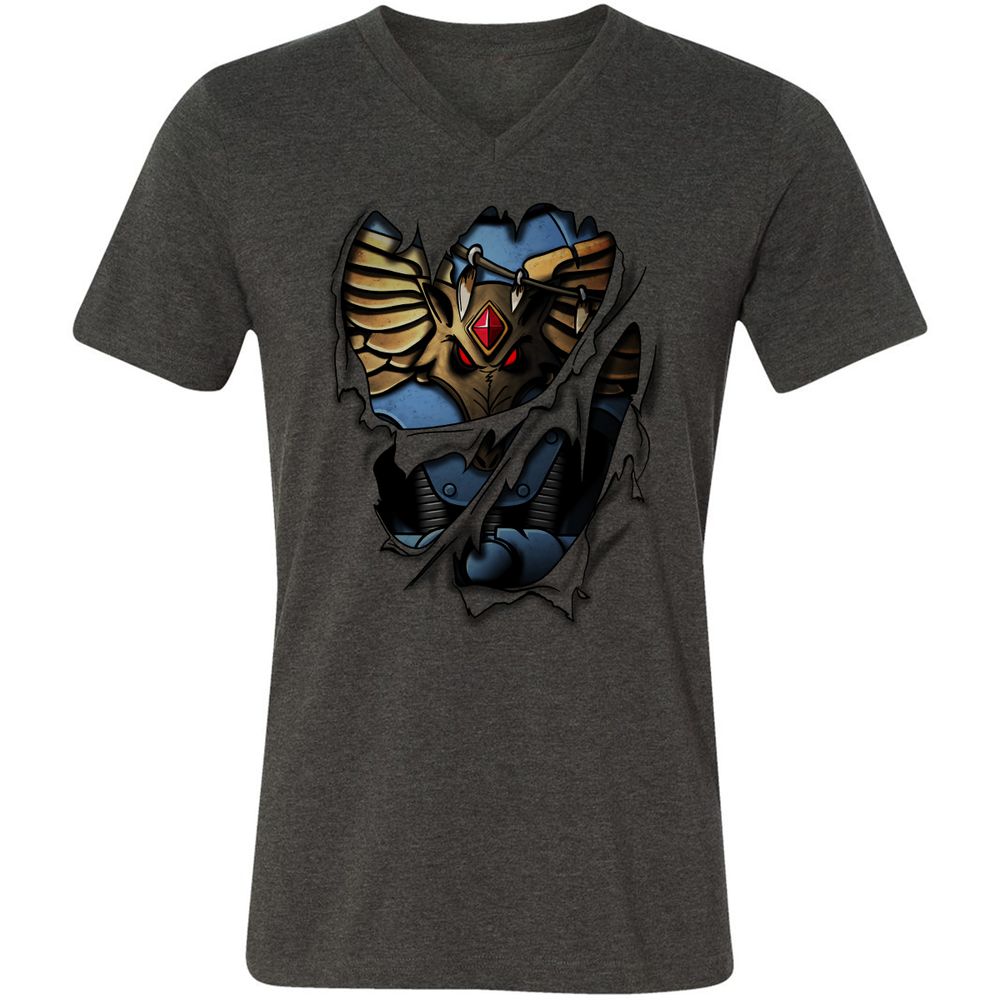 Unisex V-Neck T-Shirt - 1D56HJA3 - Dark Grey Heather - 8