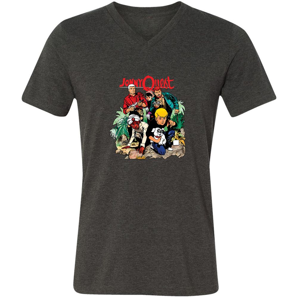 Unisex V-Neck T-Shirt - LMB3N4ZW - Dark Grey Heather - 8