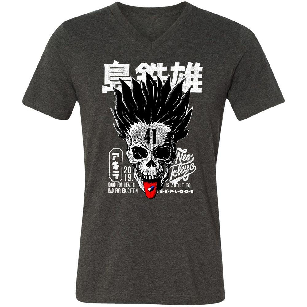 Unisex V-Neck T-Shirt - JP28EYZJ - Dark Grey Heather - 8