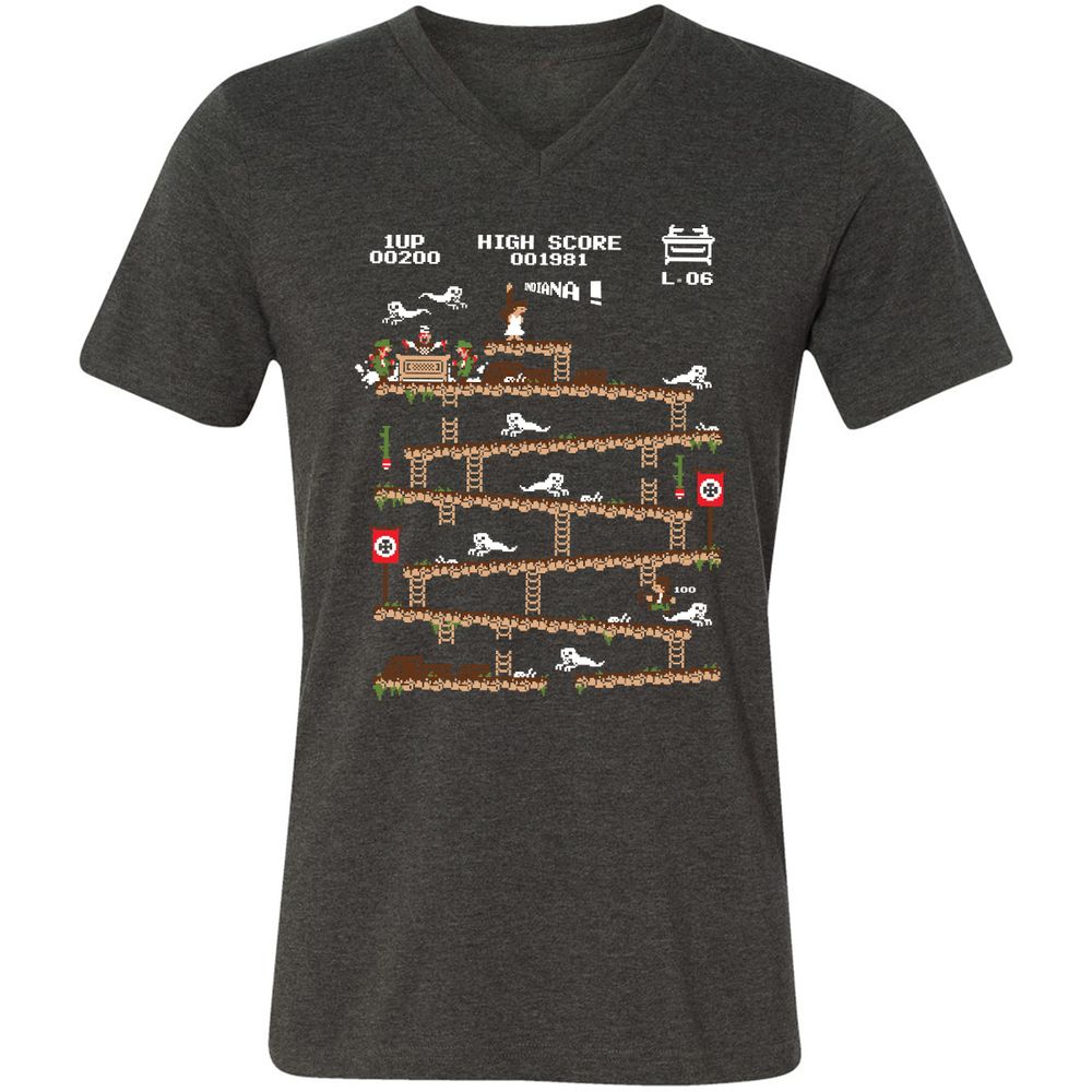 Unisex V-Neck T-Shirt - 34H8G4Y3 - Dark Grey Heather - 8
