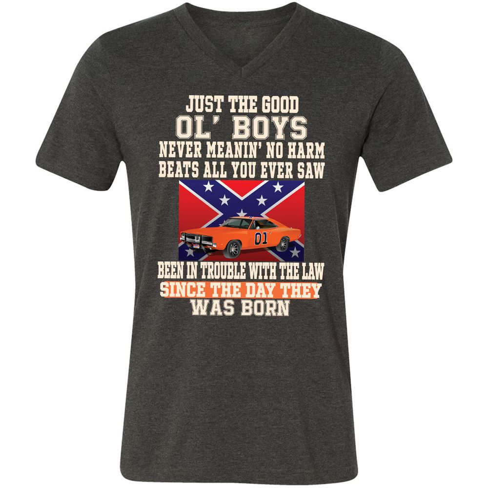 Unisex V-Neck T-Shirt - 9FG51MZV - Dark Grey Heather - 8