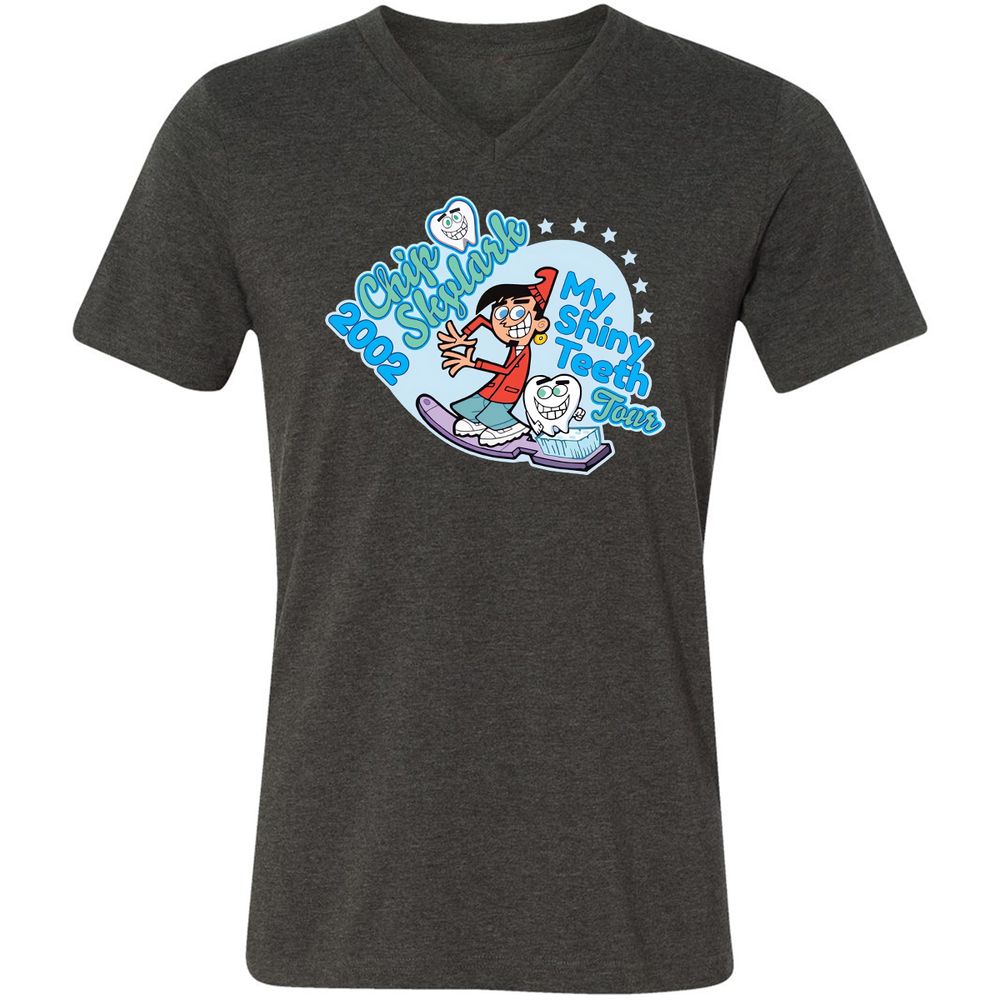 Unisex V-Neck T-Shirt - 5S9KFKLK - Dark Grey Heather - 8
