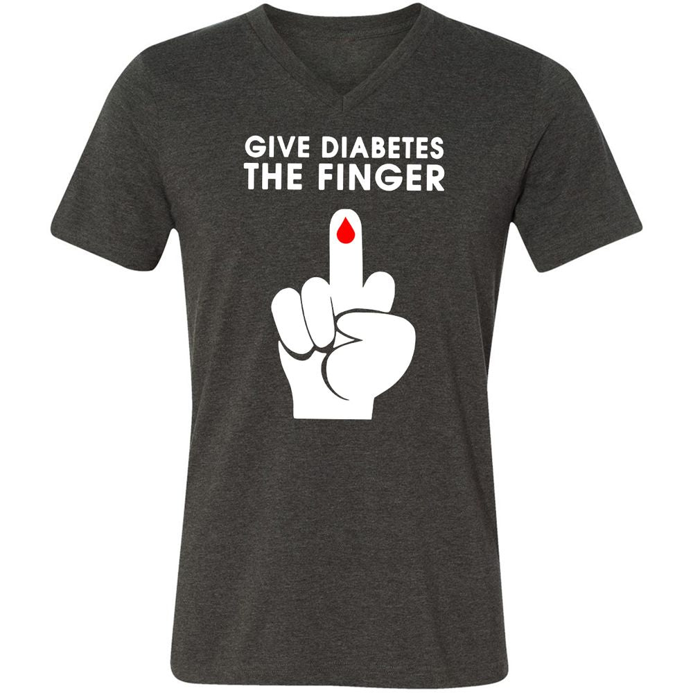 Unisex V-Neck T-Shirt - 1ZH6LUR8 - Dark Grey Heather - 8