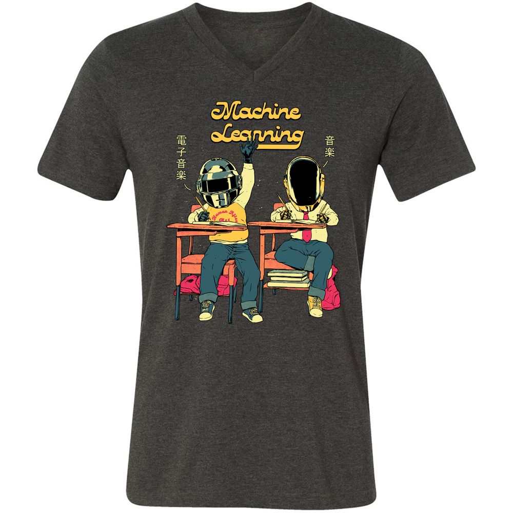 Unisex V-Neck T-Shirt - U2AQLAVW - Dark Grey Heather - 8