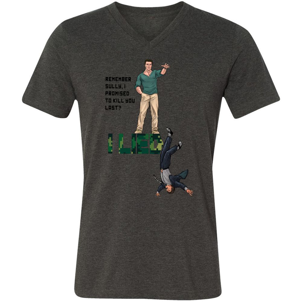 Unisex V-Neck T-Shirt - ZRLKWMX3 - Dark Grey Heather - 8