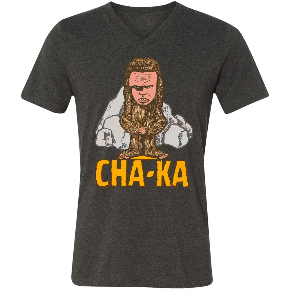 Unisex V-Neck T-Shirt - KBHDLYP8 - Dark Grey Heather - 8