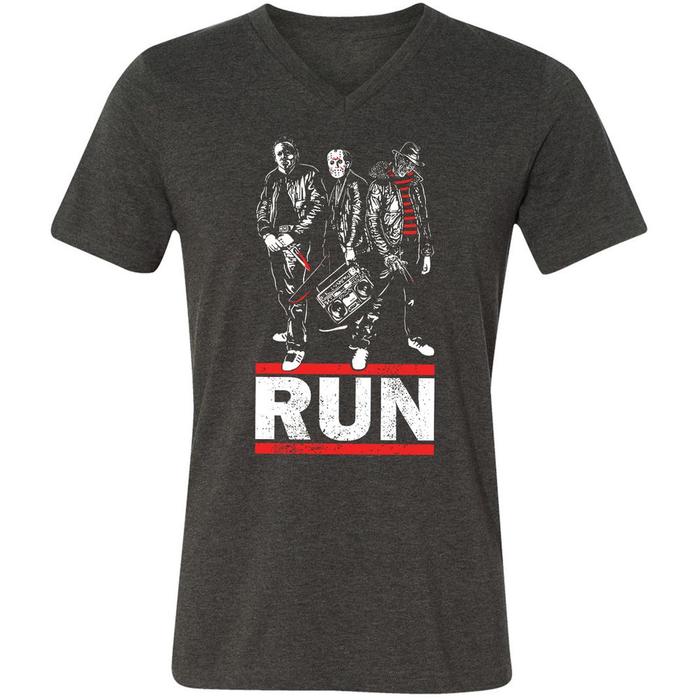 Unisex V-Neck T-Shirt - WPXJQB6R - Dark Grey Heather - 8