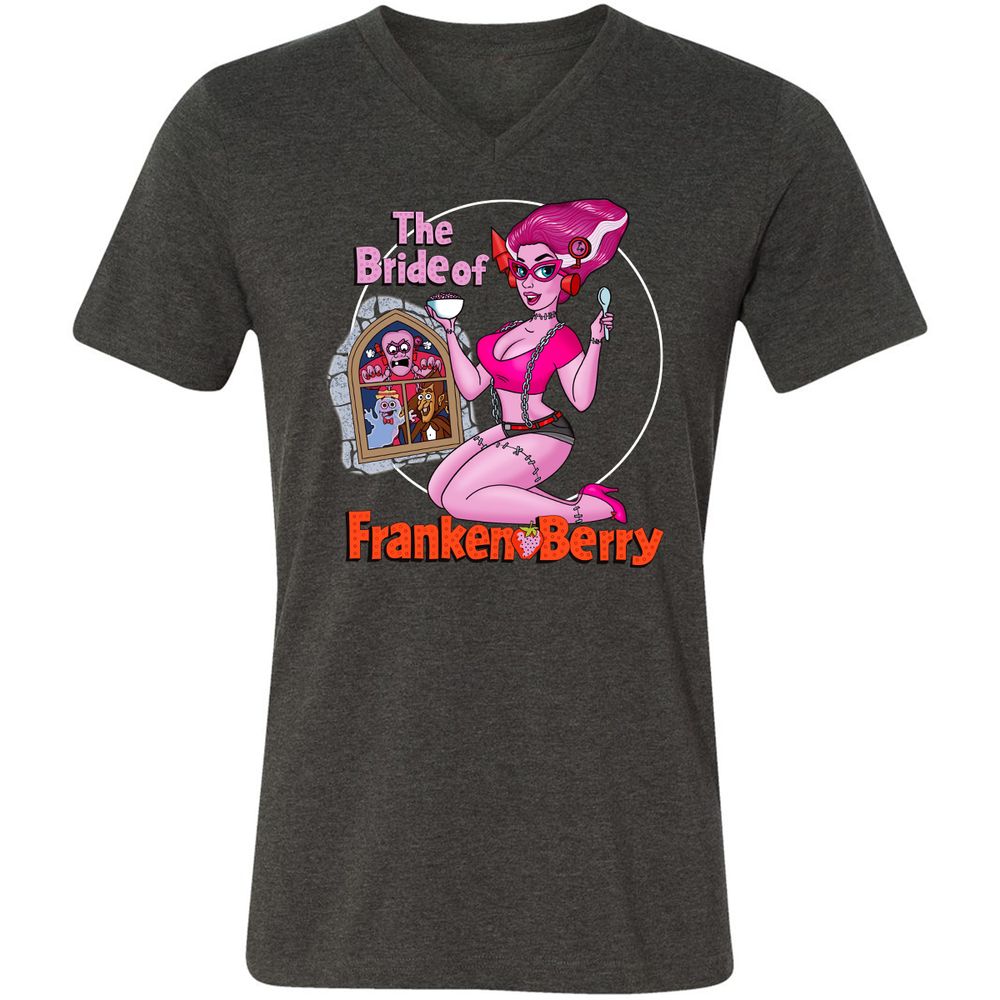 Unisex V-Neck T-Shirt - J18KVSG3 - Dark Grey Heather - 8