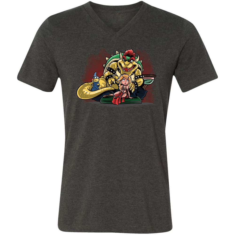 Unisex V-Neck T-Shirt - PANUNVZT - Dark Grey Heather - 8