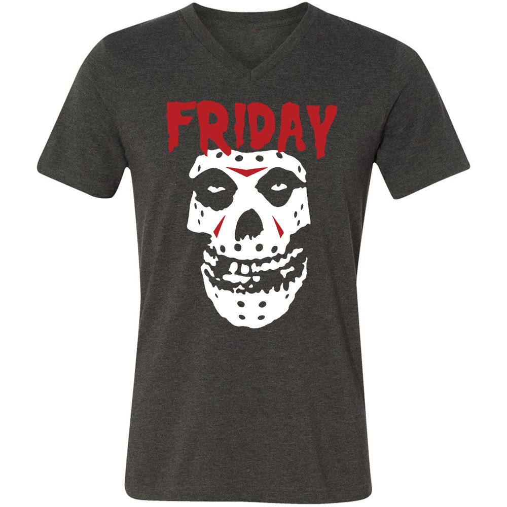 Unisex V-Neck T-Shirt - S3WWMLUY - Dark Grey Heather - 8