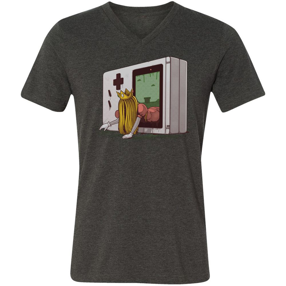 Unisex V-Neck T-Shirt - 56XWS7CM - Dark Grey Heather - 8