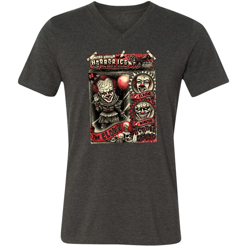 Unisex V-Neck T-Shirt - HRU19LE3 - Dark Grey Heather - 8